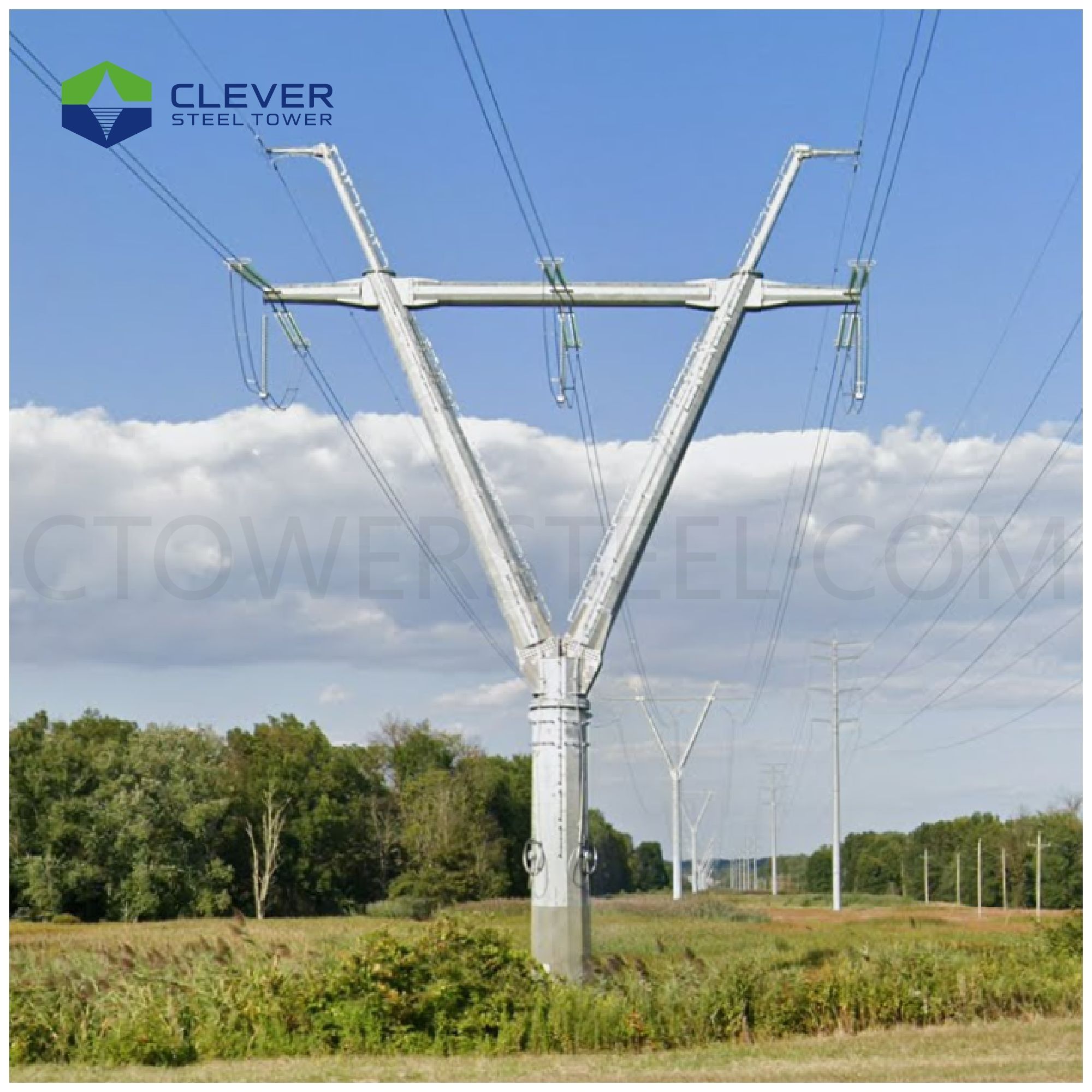 High Strength Hot Dip Galvanized 230kv Transmission Line Steel Tower Tubular Monopole for Electrical Utility Project