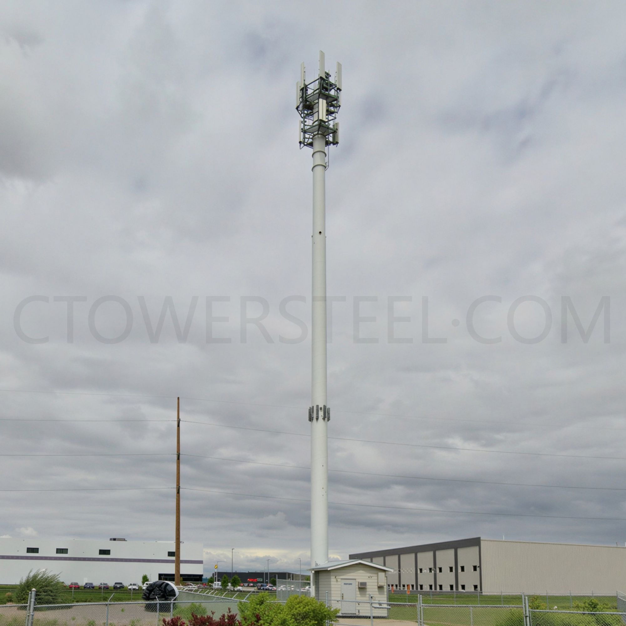 High Quality Hot Dip Galvanized Steel Monopole Telecommunication Antenna Mast 40 meter tower for 5G GSM Signal Station - 图片 2